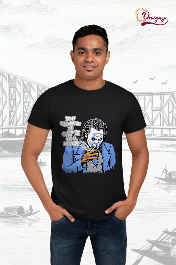 Unisex Bio-Wash Cotton Black T-Shirt with Anime Design