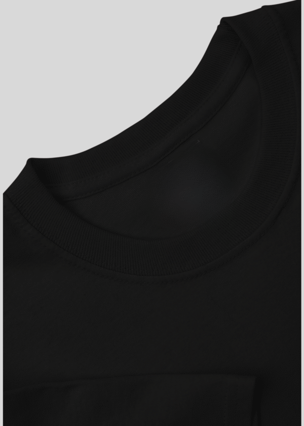 Bio-Washed Cotton Polo Black T-Shirt with Anime Design - Image 6