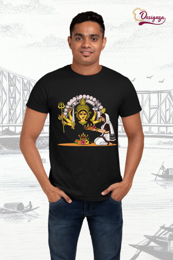 Unisex Bio-Wash Pure Cotton Bengali Typography Printed T-Shirt - Image 4