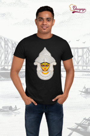 Unisex Bio-Wash Pure Cotton Bengali Typography “পূজা” Printed T-Shirt