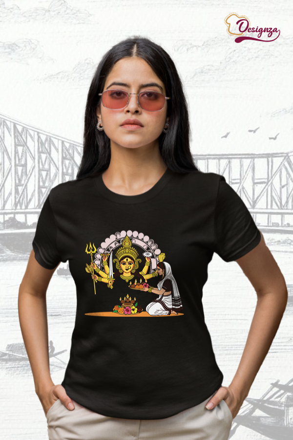 Unisex Bio-Wash Pure Cotton Bengali Typography Printed T-Shirt - Image 3