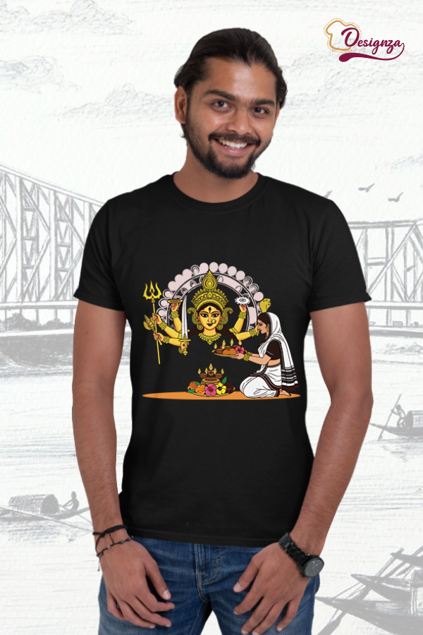 Unisex Bio-Wash Pure Cotton Bengali Typography Printed T-Shirt - Image 2