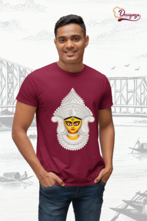 Unisex Bio-Wash Pure Cotton Bengali Typography “পূজা” Printed T-Shirt